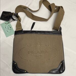 New PRADA Milano Dal canvas 1913 messenger bag.